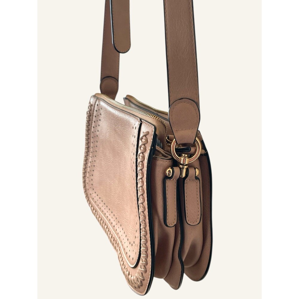 Kate And Alex Cuffaro Pink Crossbody Purse Italian Design Handbag - Picture 4 of 9